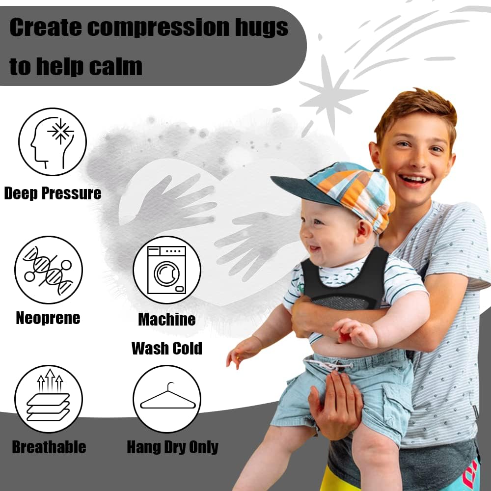 Weighted Vest for Kids Including 6 Removable Weights, (Small, Ages 2 to 5)