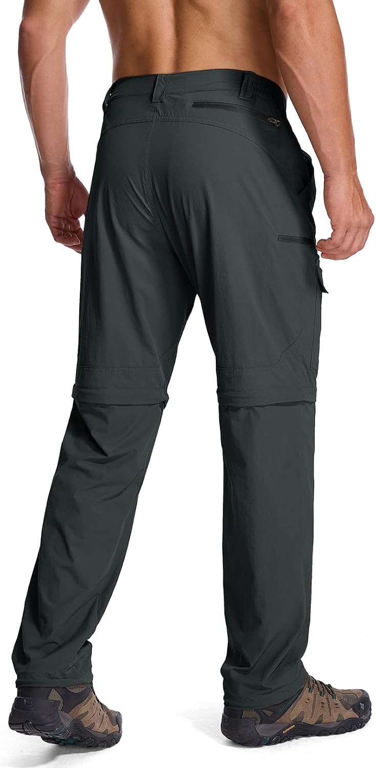 Mens Hiking Pants Cargo Safari Pants for Men Zip Off Outdoor Convertible