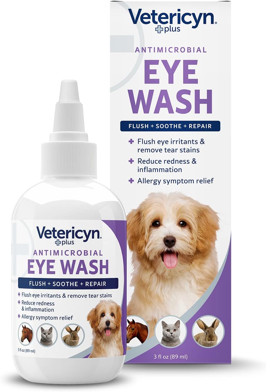Vetericyn Pet Eye Care Kit | 2-Step Pet Eye Care Kit, Dog and Cat Eye Wash to Flush Irritated Eyes and Pet Eye Gel to Lubricate. Gentle and Safe for All Animals.
