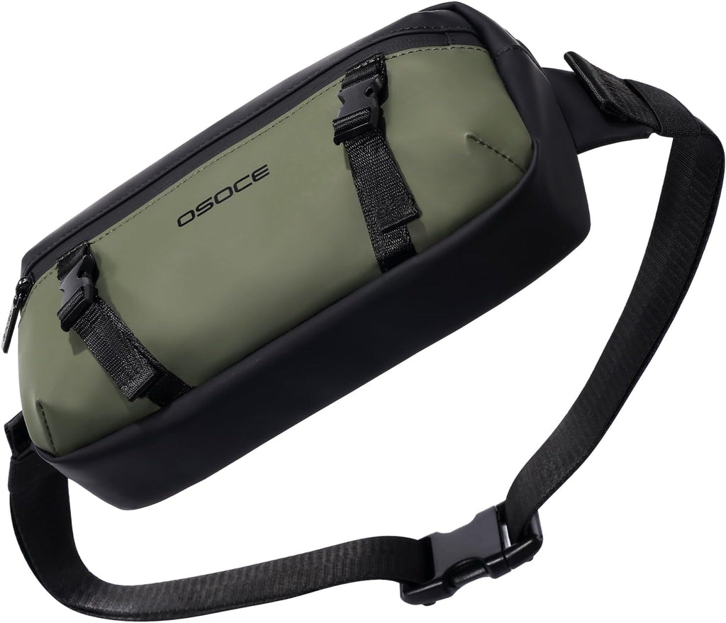 OSOCE Fanny Bag for Men, Waist Bag Water-Resistant, Side Release Buckle, L