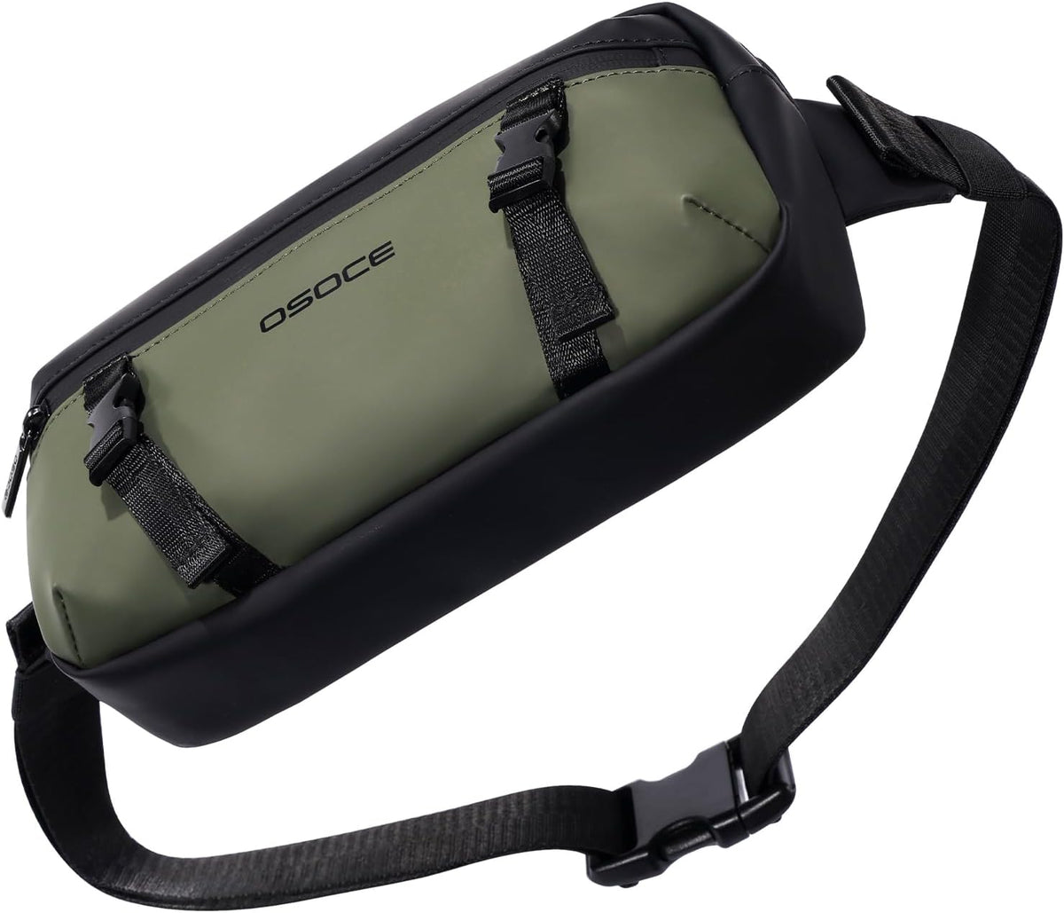 OSOCE Fanny Bag for Men, Waist Bag Water-Resistant, Side Release Buckle, L