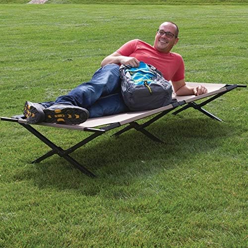 Coleman Trailhead II Large Folding Cot with Easy Setup & Takedown, Supports Adults up to 6ft 2in or 300lbs, Great for Camping, Lounging, Elevated Sleeping, Guests, & More