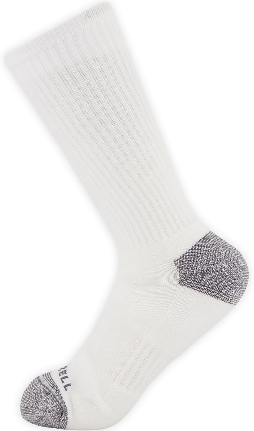 Merrell Unisex Eco Cushioned Crew Socks, Recycled Sustainable Hiker With Targeted Cushion