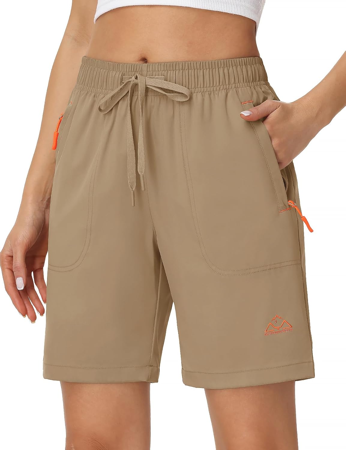 Rdruko Women's Hiking Shorts 8" Quick Dry Shorts with Pockets