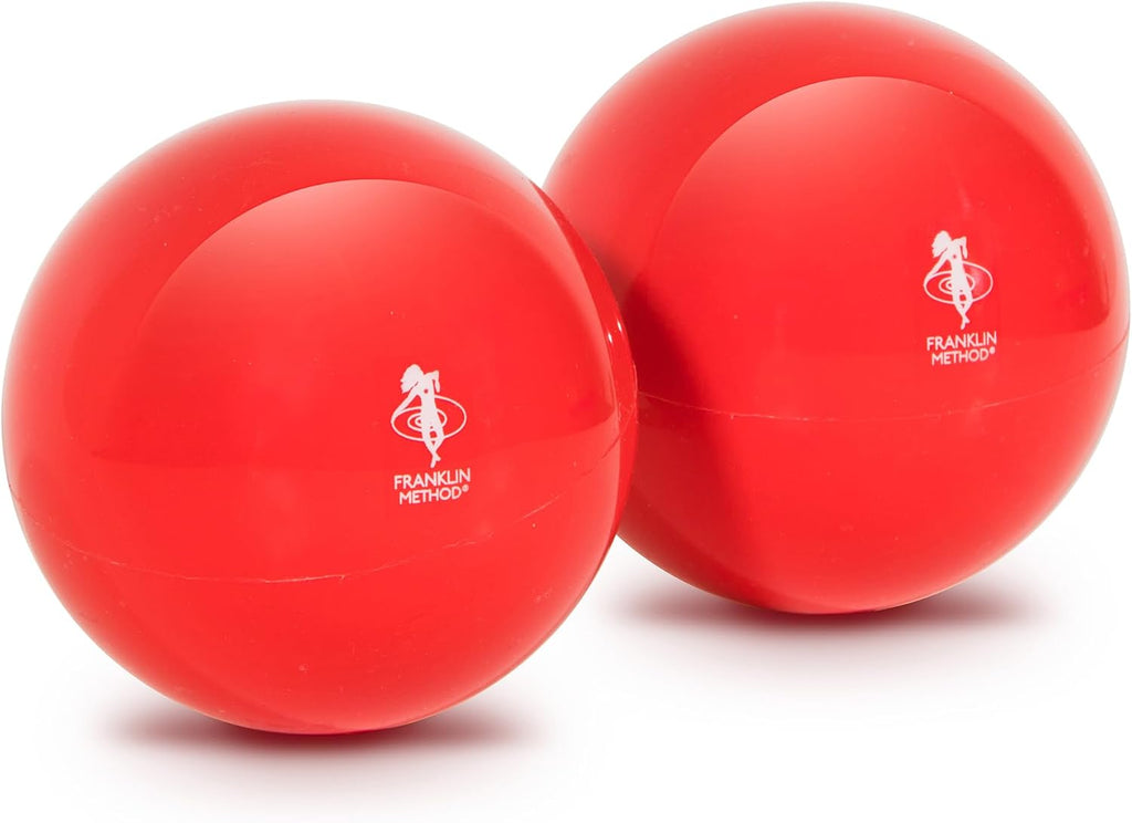 OPTP Franklin Method Mini Smooth Ball Set – Adjust Firmness, Red, 3" Pair