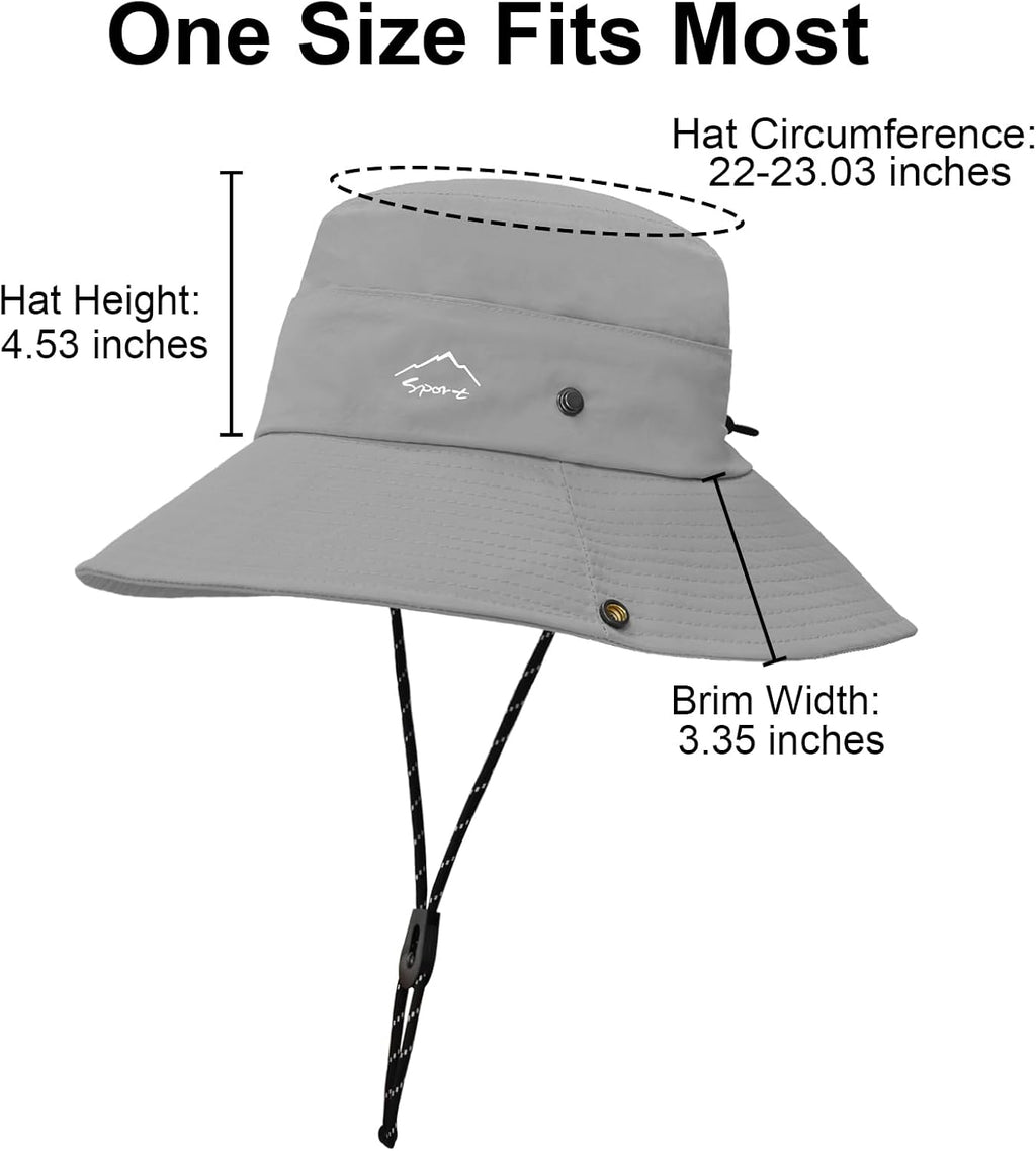 Sun Hats for Women Bucket Hat UV Protection Fishing Hat Wide Brim Safari Hats 2 in 1 Zip-Off Sun Visor Hats UPF 50+
