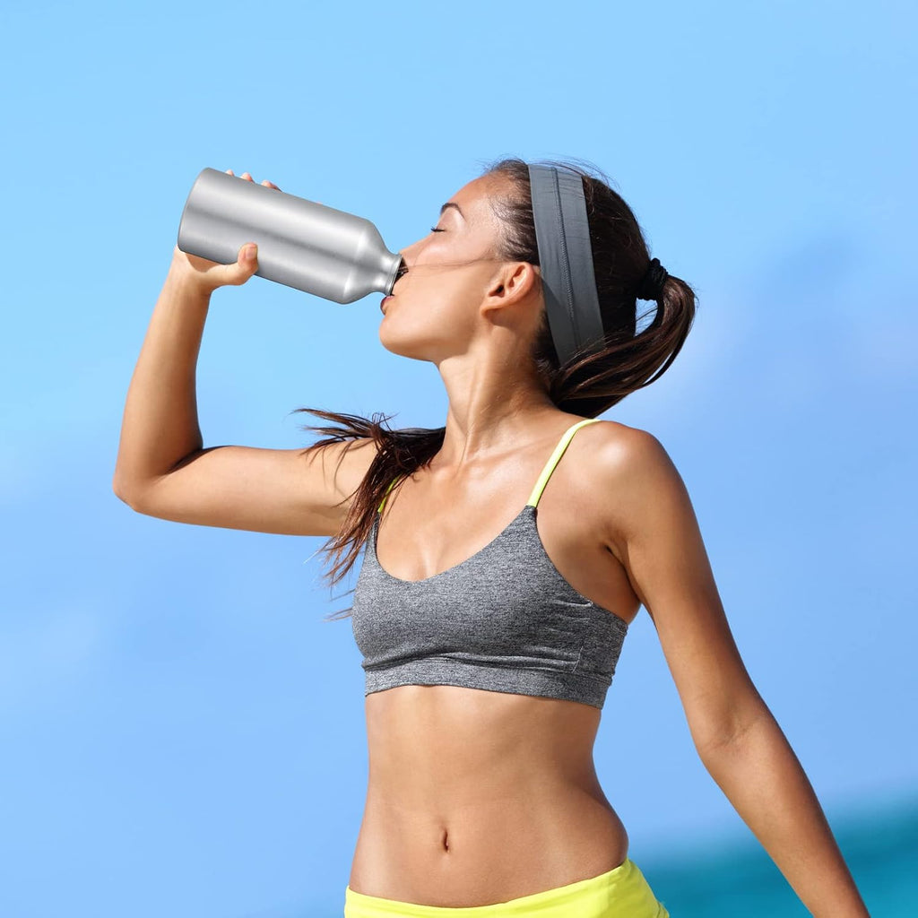 CHENGU 16 Pack Aluminum Water Bottles, 20 oz, Sports Water Bottles, Silver
