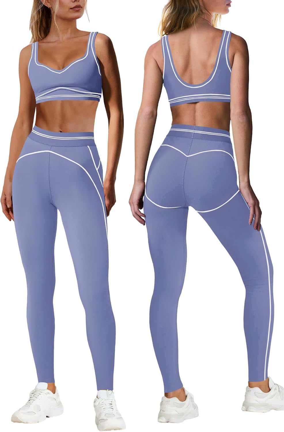 Nirovien Womens 2 Piece Workout Sets Yoga Sets Gym Outfits
