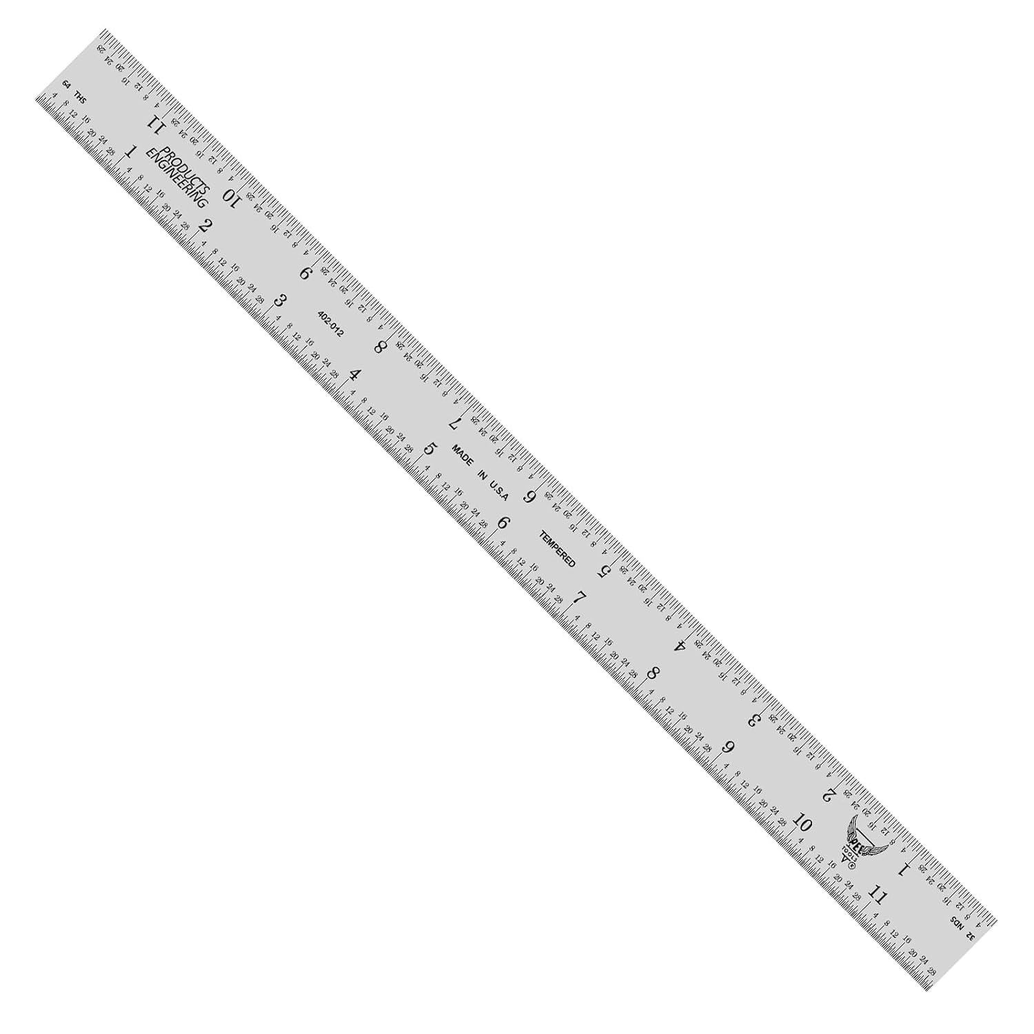 PEC Tools 12" Metal Ruler, Rigid, 4R Graduation, High Precision, Pack of 3