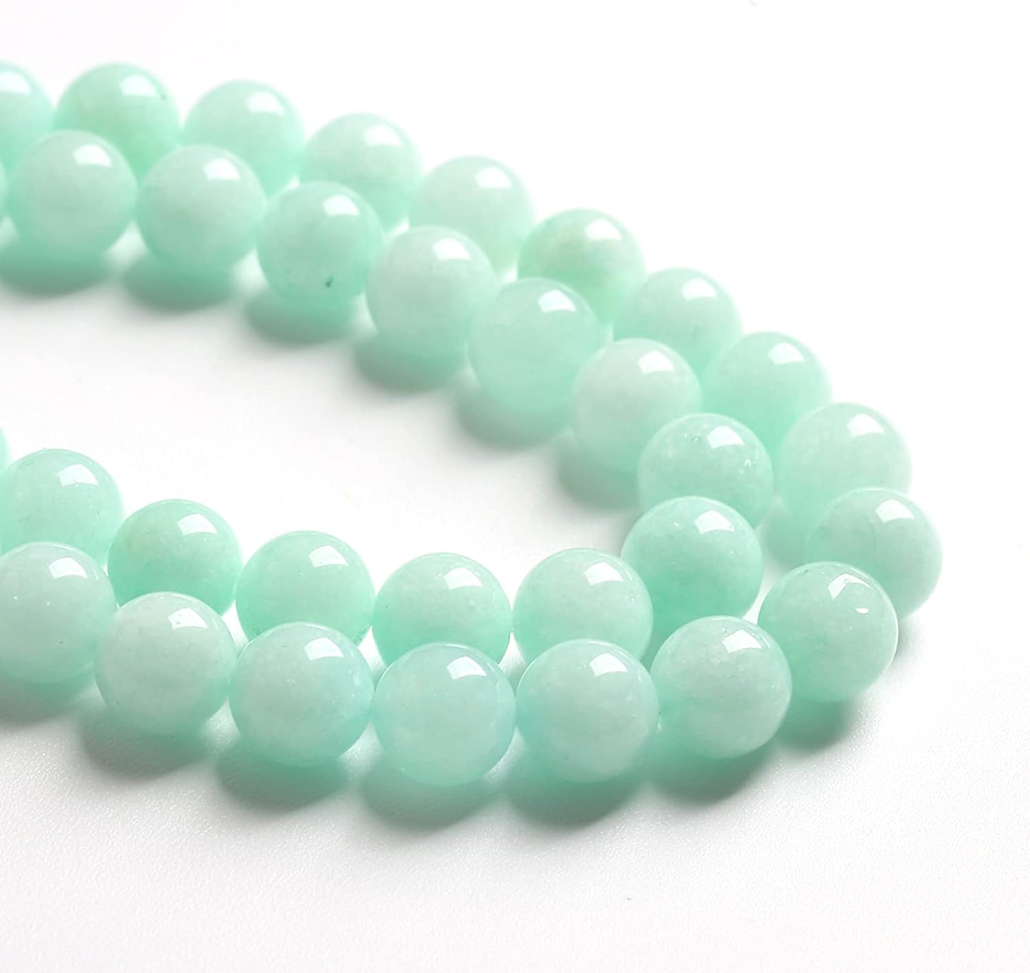 12MM 32PCS Natural Stone Amazonite Chalcedony Loose Beads for Jewelry Making DIY Bracelet Necklace 1 Strand