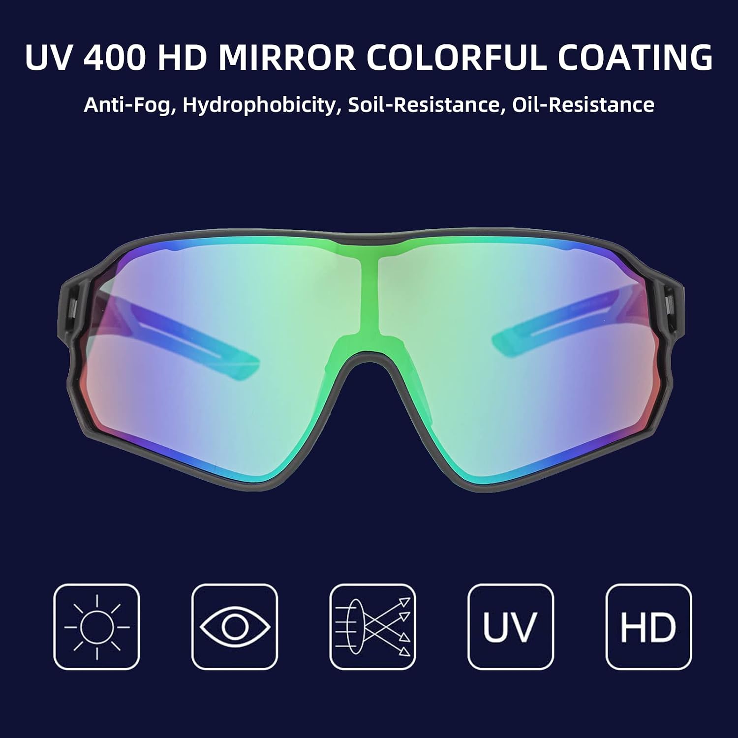 ROCKBROS Polarized Sports Sunglasses Anti-Glare HD Cycling Sun Glasses