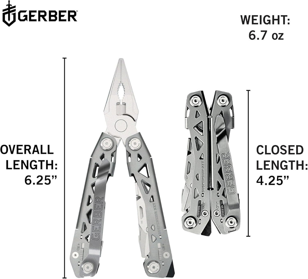 Gerber Suspension NXT 15-in-1 Multitool Pliers, EDC Knife, Stainless Steel