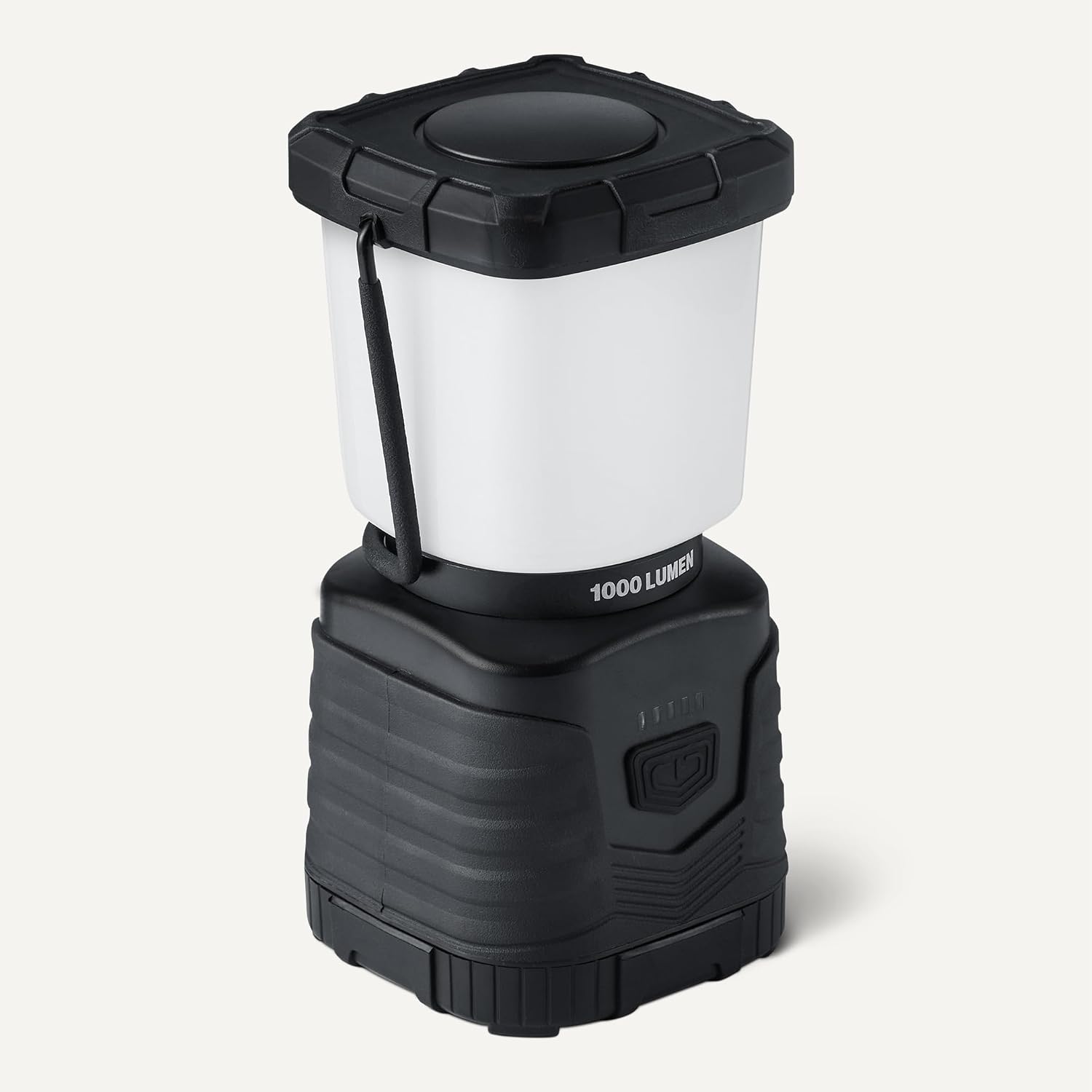 Amazon Basics Camping Essentials Lantern, 360-Degree 1000 Lumen LED, Adjustable Dimmable with 4 Lighting Modes, Water Resistant IPX4, Black (Batteries Not Included)