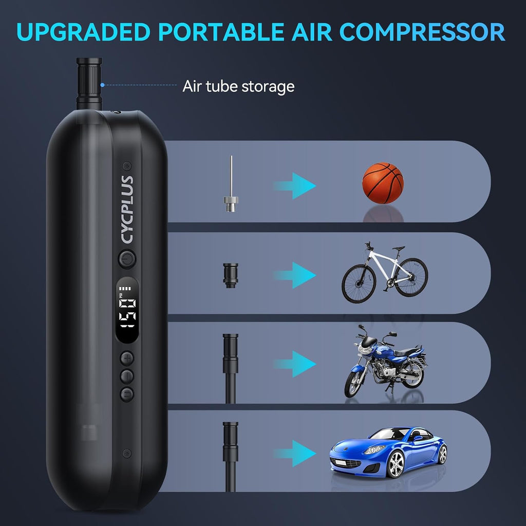 CYCPLUS Portable Electric Tire Inflator Bike Pump,150PSI Auto Off