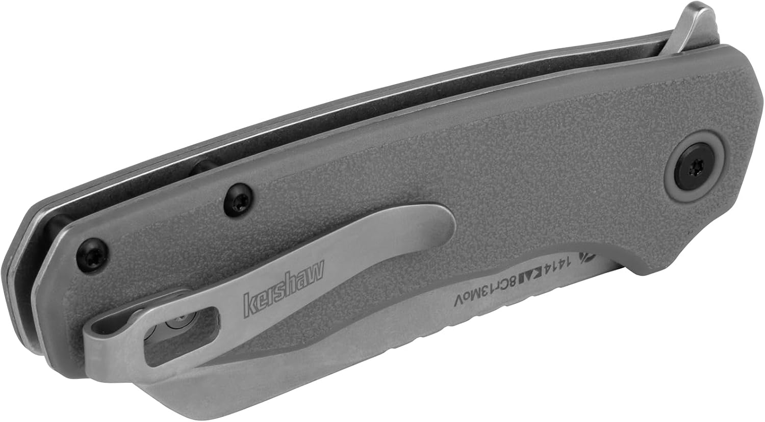 Kershaw Wharf Pocket Knife, Gray, 2.8 Inch Cleaver Blade