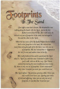 Footprints in the Sand Religious Canvas Wall Art Posters, Inspirational Beach Sunset Poem Print Poster (Unframed 24x36inch, Footprints(3))