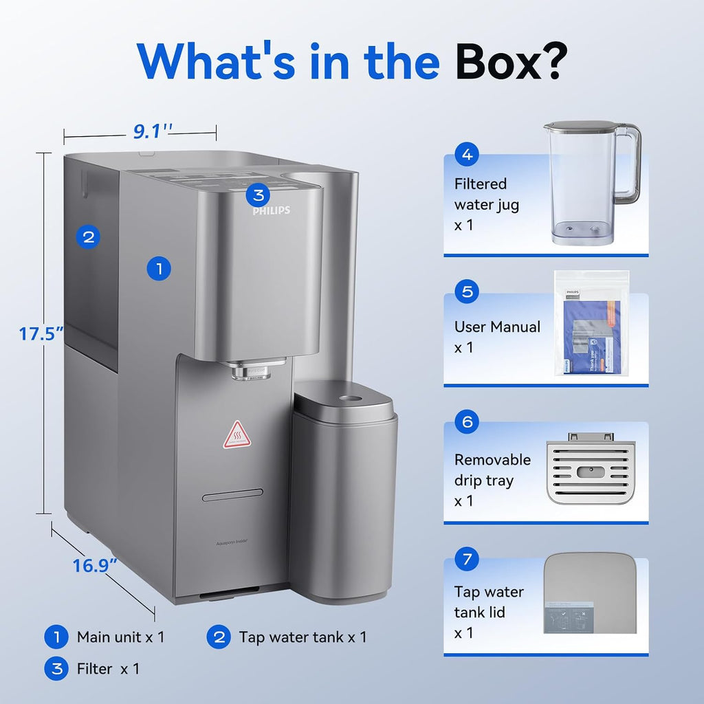 PHILIPS Countertop RO Water Filter, Instant Hot and Cold Dispenser