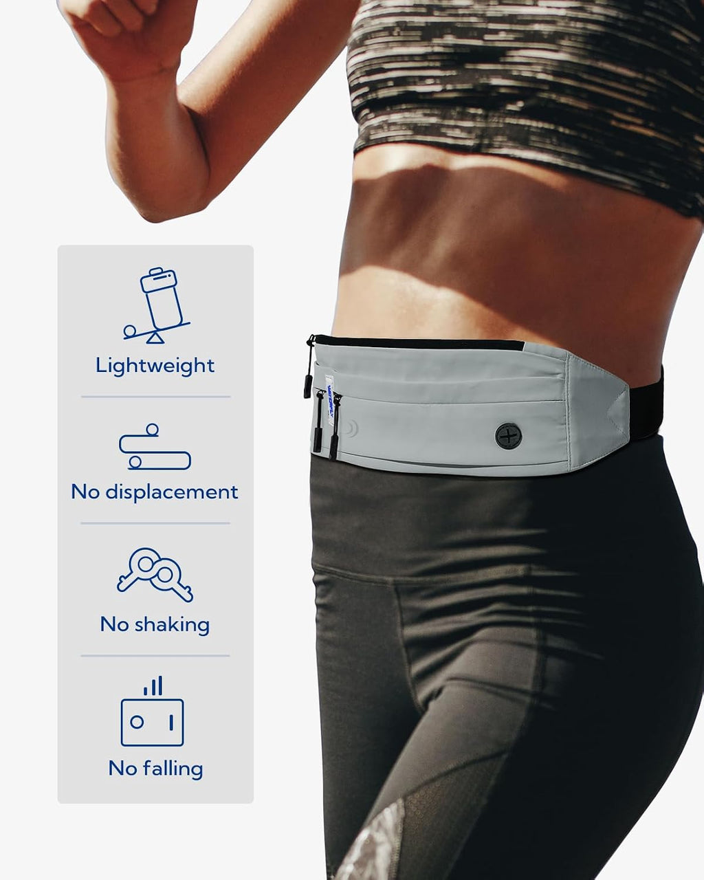 WATERFLY Running Belt Fanny Pack:Phone Holder Belt for Men Women