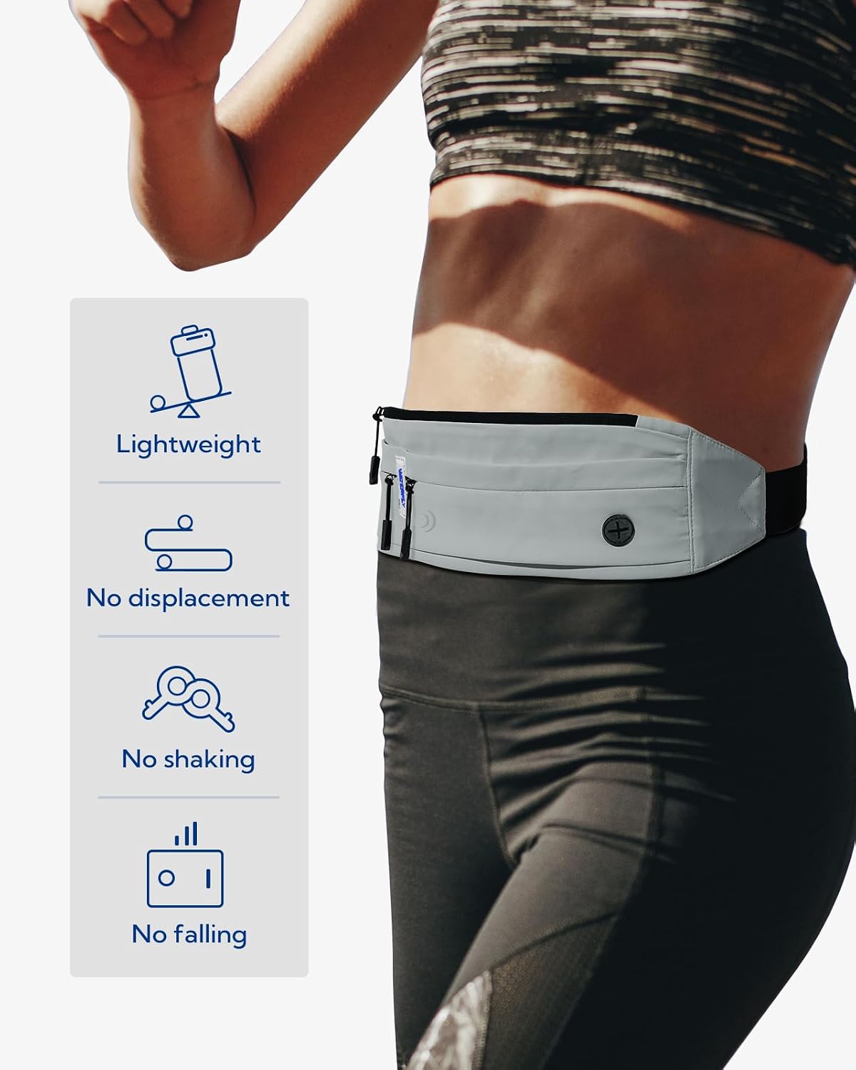WATERFLY Running Belt Fanny Pack:Phone Holder Belt for Men Women