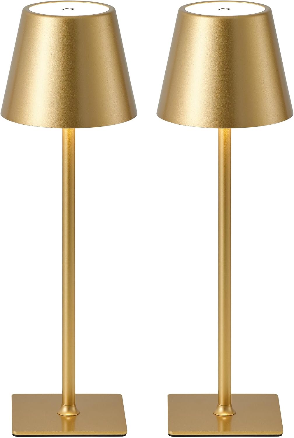 KDG Gold Cordless Table Lamps Set of 2, 4000mAh Rechargeable LED Desk Lamp