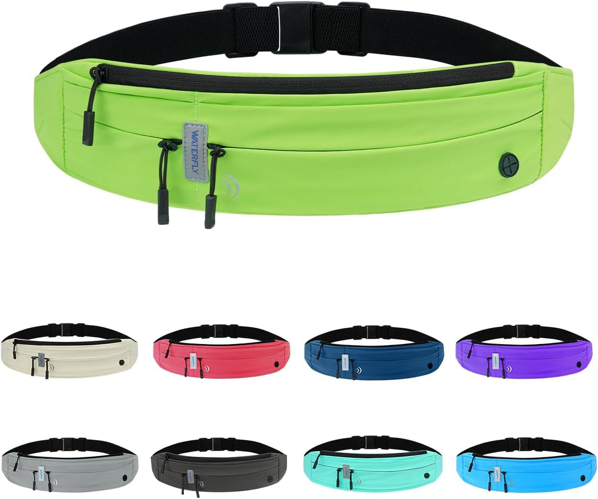 WATERFLY Running Belt Fanny Pack:Phone Holder Belt for Men Women