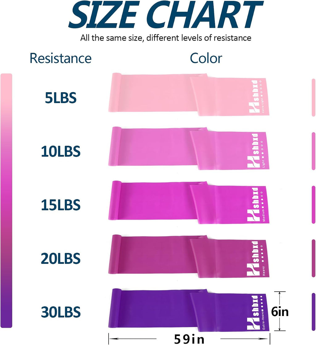 Resistance Bands Set for Physical Therapy, Rehab, Yoga and Pilates