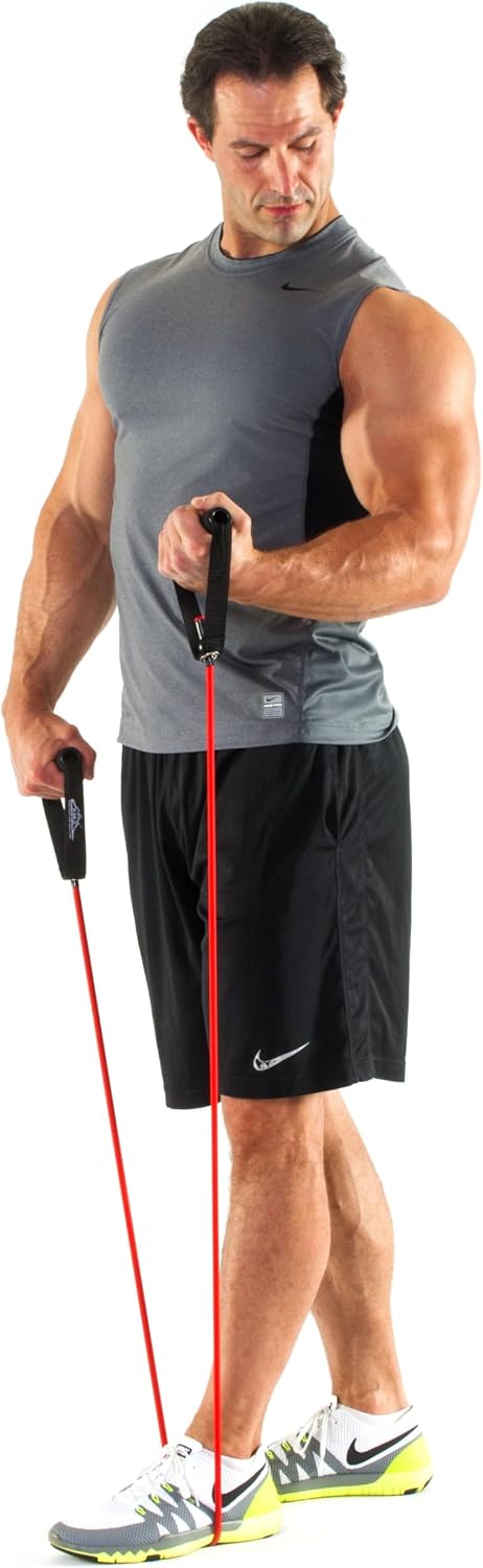 Black Mountain Products Resistance Band Set Six Bands Included - Door Anchor Workout Guide Carrying Bag Tone Build Muscle