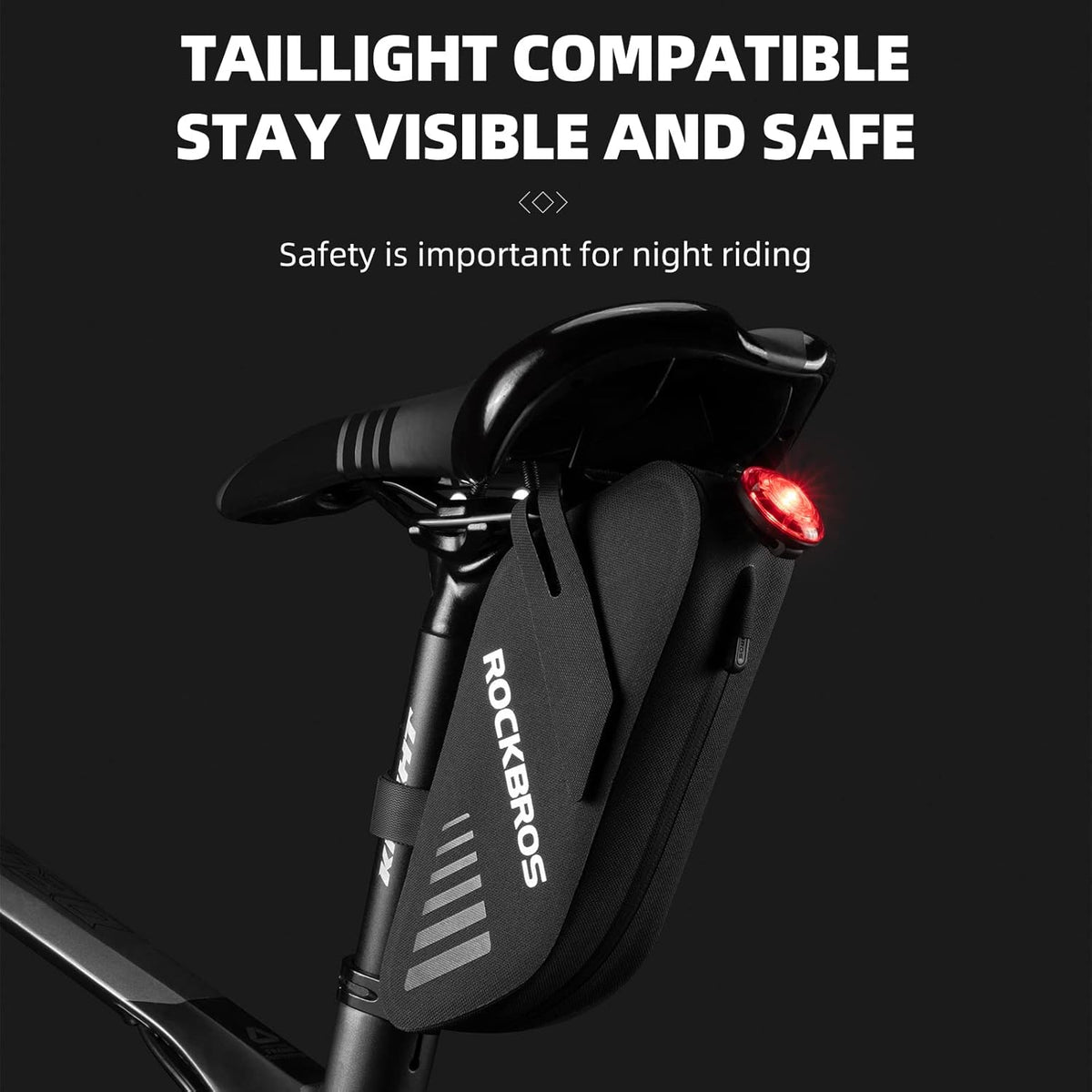 ROCKBROS Bike Seat Bag Waterproof Bicycle Saddle Bag 0.6L Bike Frame Bag