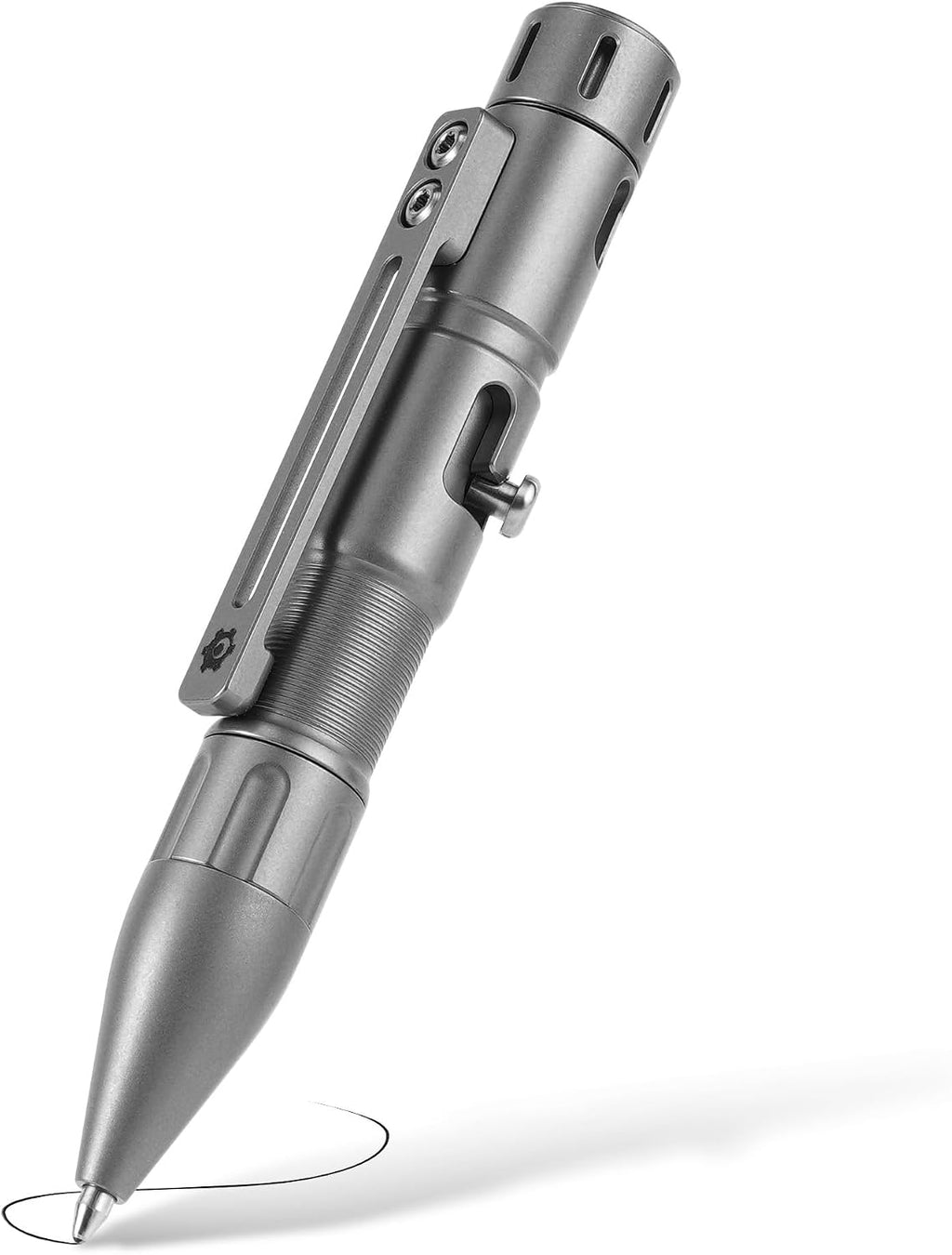 MecArmy TPX8 Mini Bolt Action Tactical Pen, Keychain Tactical Pen with 1 D Key Ring for Daily Carry, Small EDC Pen with Anti-Slip Grip Replaceable Refill for Work Travel, Ideal Gift (Copper)