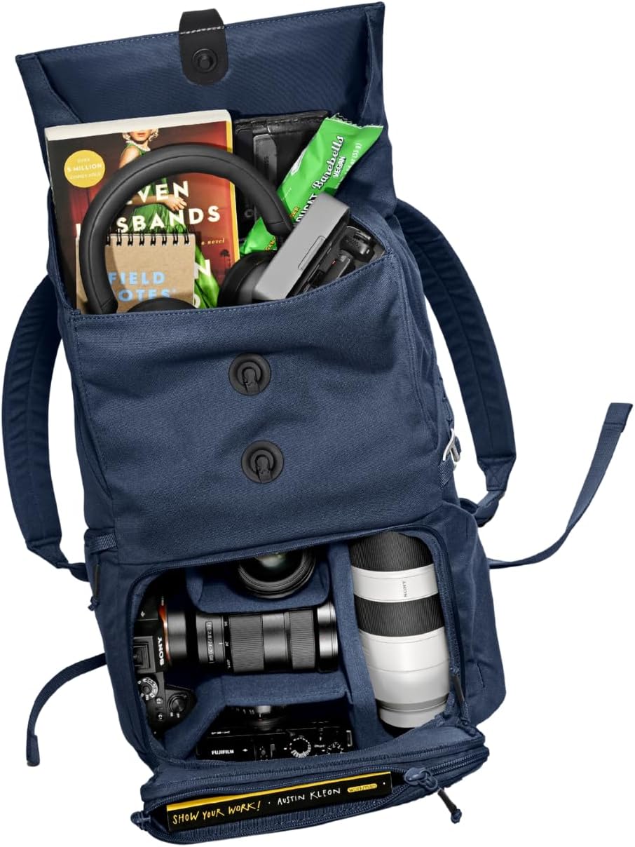 BREVITE - The Runner - Compact Camera Backpacks for Photographers - A Minimalist & Travel-friendly Photography Backpack Compatible With Both Laptop & DSLR Accessories 18L (Moonlit Blue)