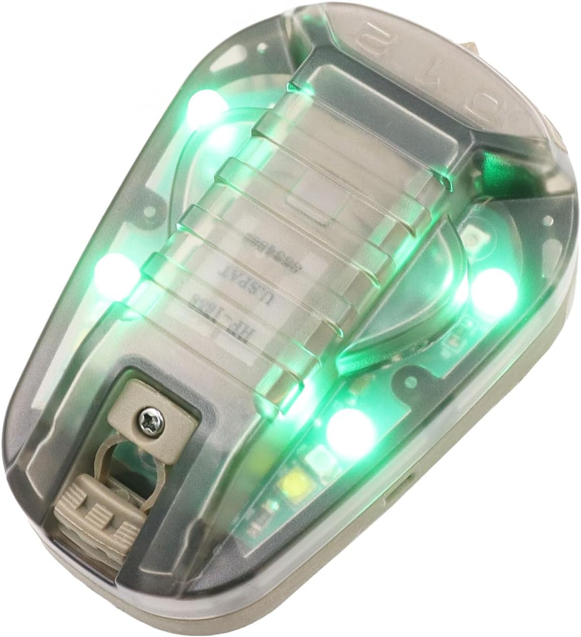 Tactical IR Strobe Helmet Light Military Identification Lights with Visible LED + White Strobe Survival Signal (Tan-Green)