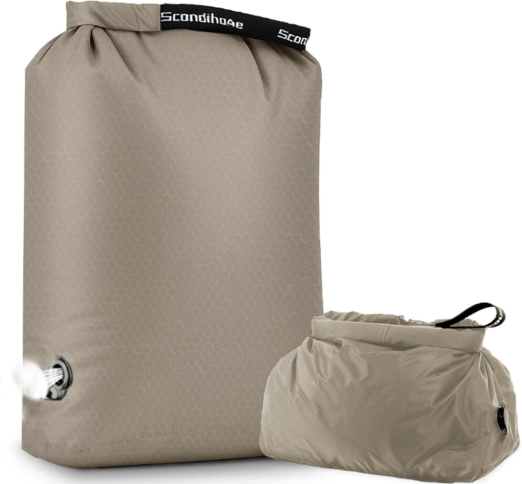 Travel Compression Laundry Bag for Dirty Clothes, Pump-Free Vacuum Space Saver Bag, Reusable Waterproof Wet Dry Bag, Travel Laundry Bag for Luggage, Packing, Suitcase (1 Pcs)（White, L)