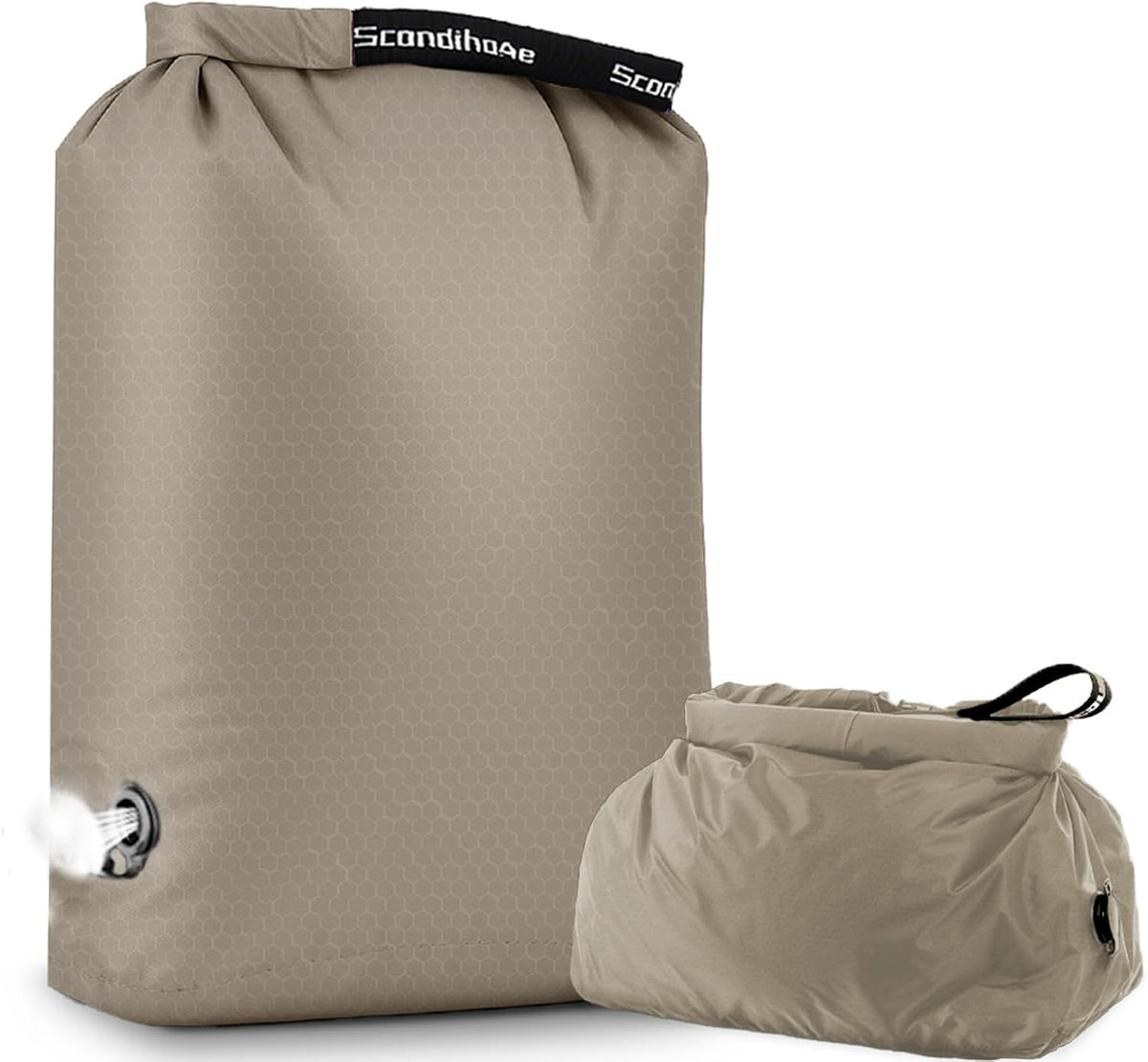 Travel Compression Laundry Bag for Dirty Clothes, Pump-Free Vacuum Space Saver Bag, Reusable Waterproof Wet Dry Bag, Travel Laundry Bag for Luggage, Packing, Suitcase (1 Pcs)（White, L)