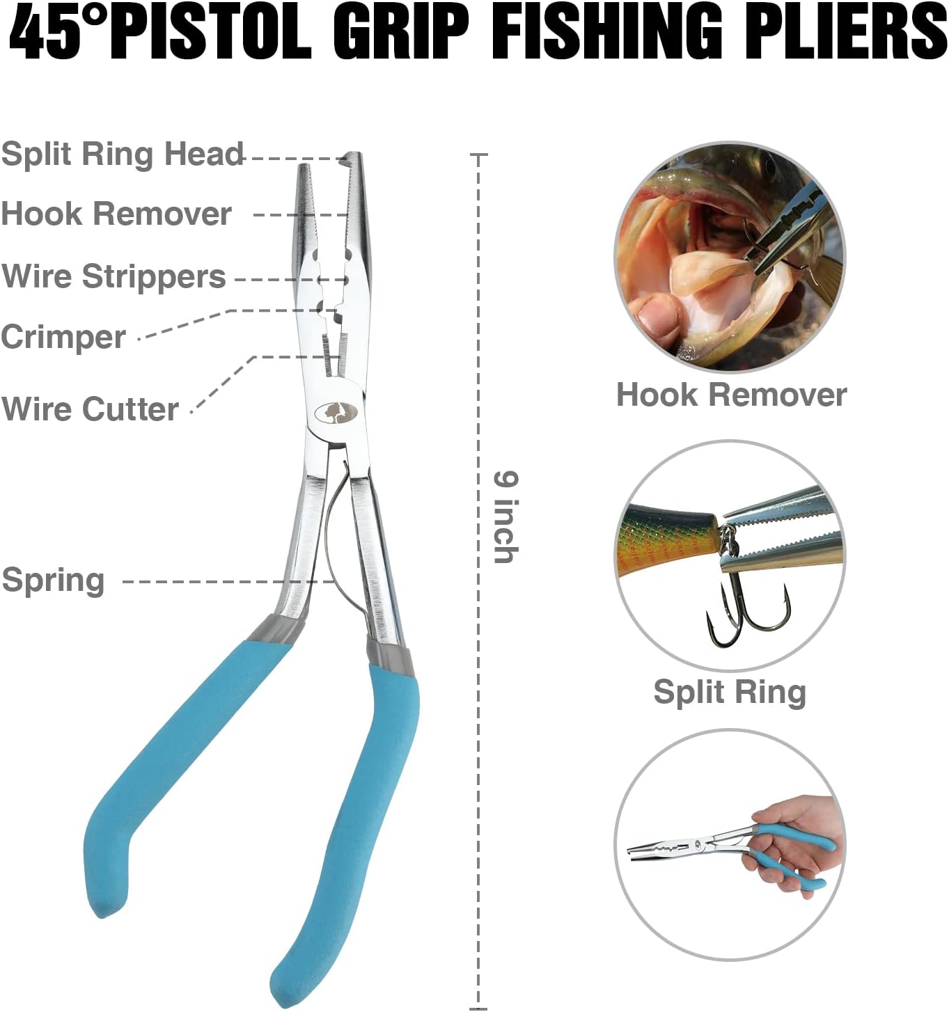 Mossy Oak Fishing Tools Kit – Fishing Plier and Fish Lip Gripper Set