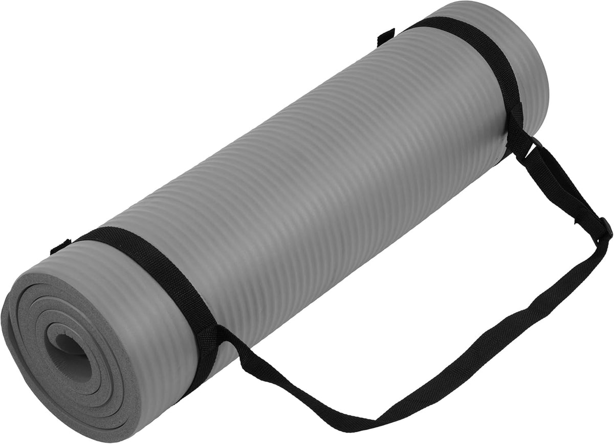 Fitvids 1/2-inch Thick High Density Exercise Yoga Mat with Carrying Strap