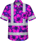 High Visibility Hawaiian Shirt for Men Tropical Shirts Custom Name Floral Outfit Reflective Safety Workwear