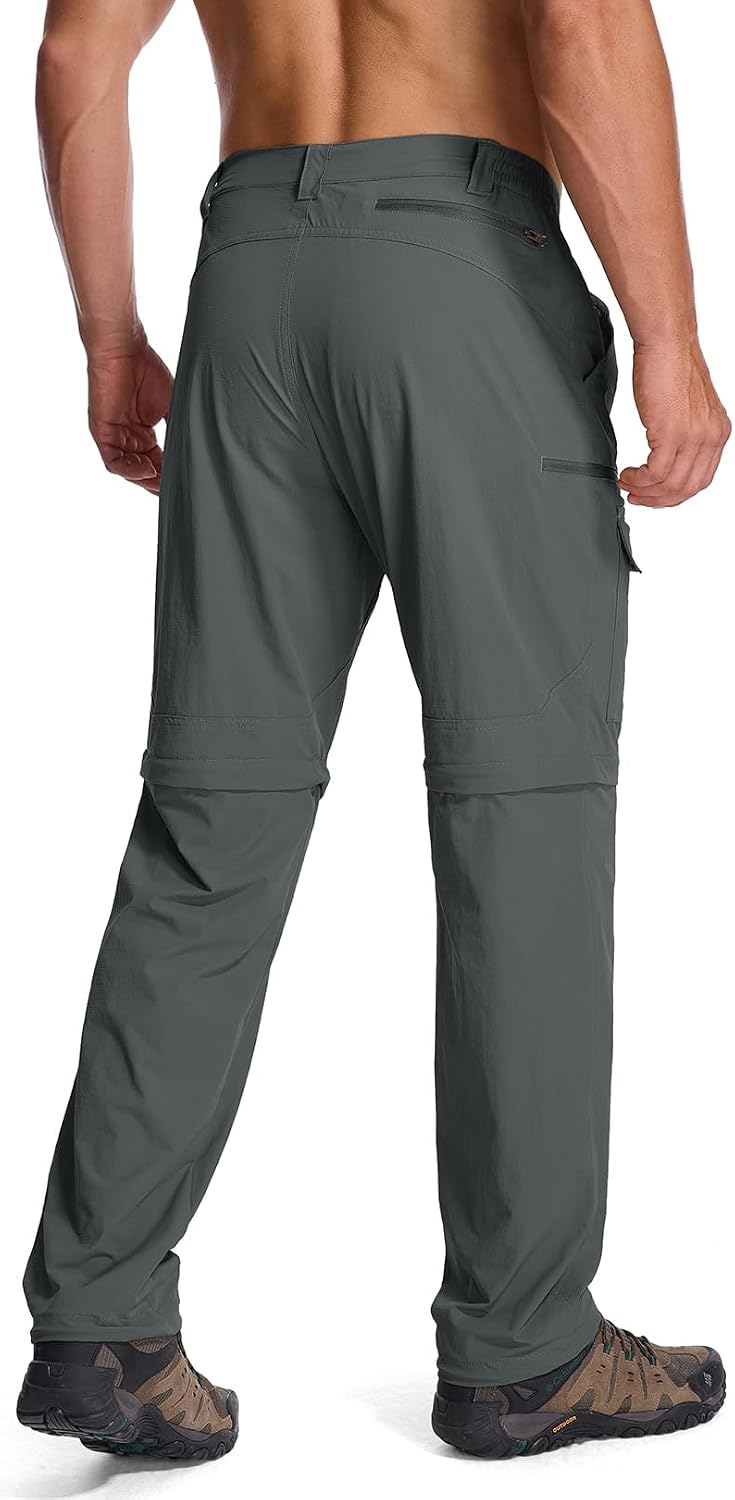 Mens Hiking Pants Cargo Safari Pants for Men Zip Off Outdoor Convertible