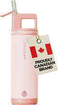 GROSCHE Alpine Flip N Sip Insulated Bottle with Straw Lid, Rose Pink, 20 oz