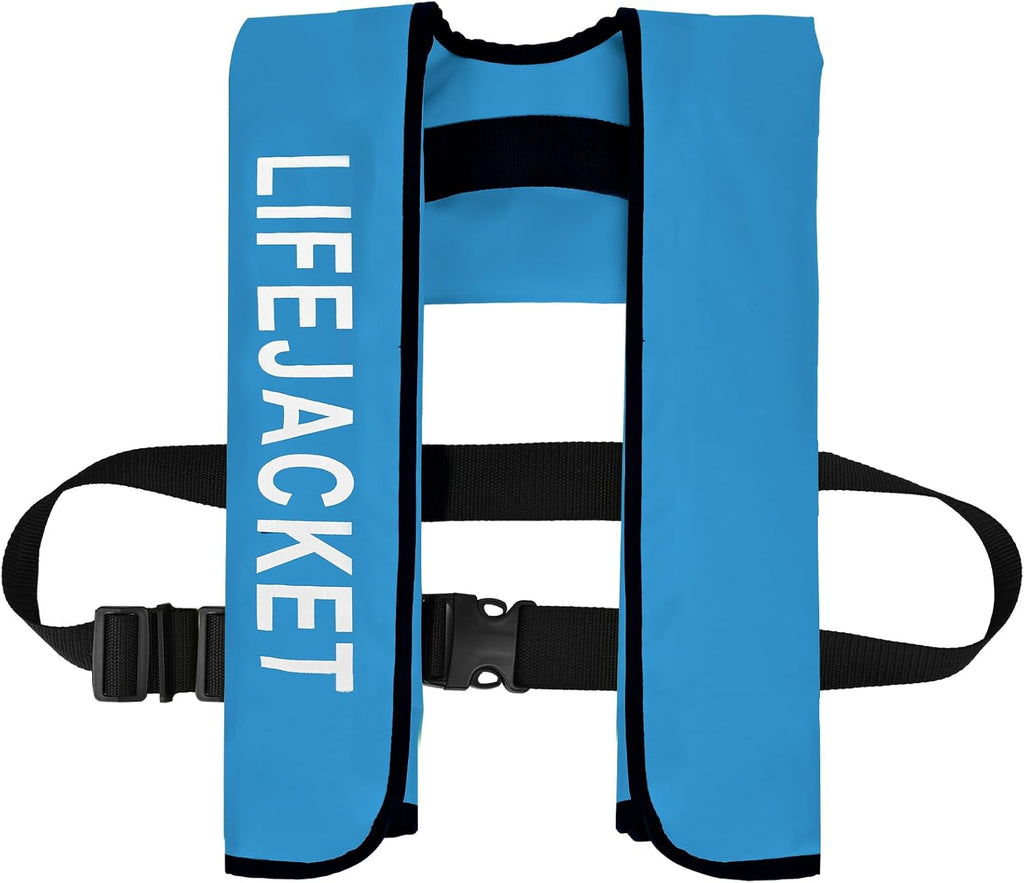 Adult Automatic Inflatable Kayak Vest PFD,Water Sports Vest for Boating Fishing Kayaking SUP Paddleboarding（fit Weight Below 330 lbs）