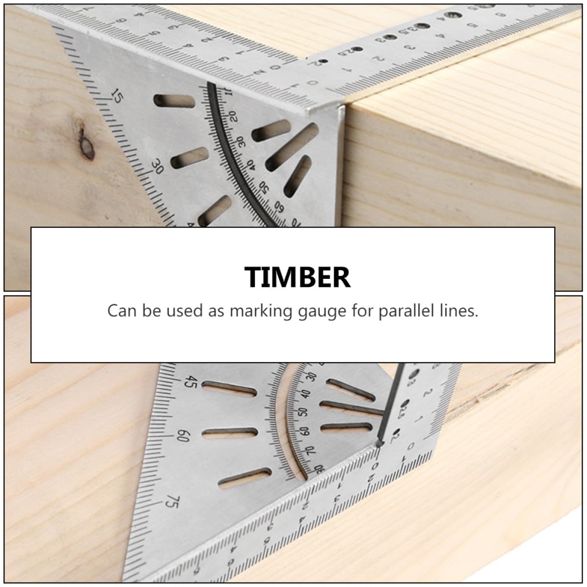 Stainless Steel Triangular Measuring Ruler for Carpentry Marking