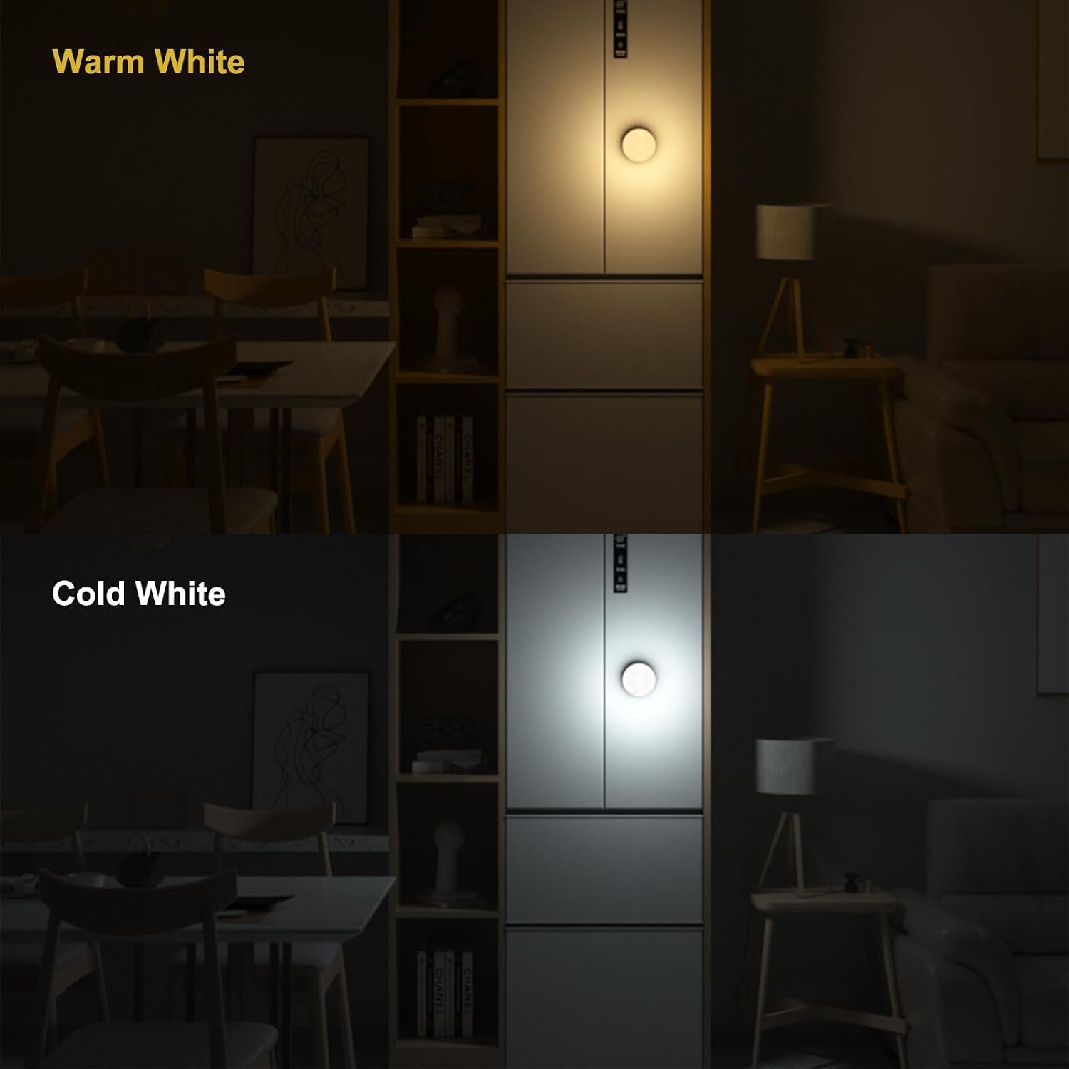 Kintion Portable Night Light, Rechargeable Dimmable 8 Color Lighting (2pcs)