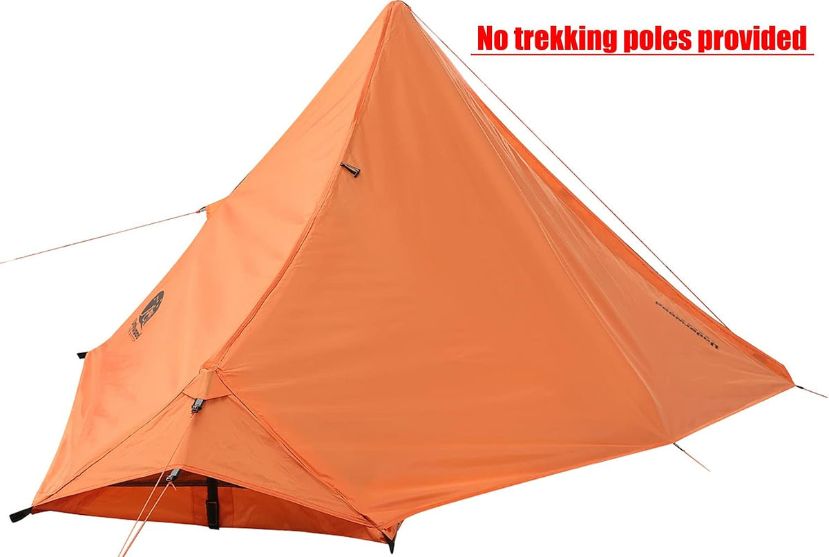 1 Person Trekking Pole Tent, Ultralight Backpacking Hiking Tent (NO Poles)