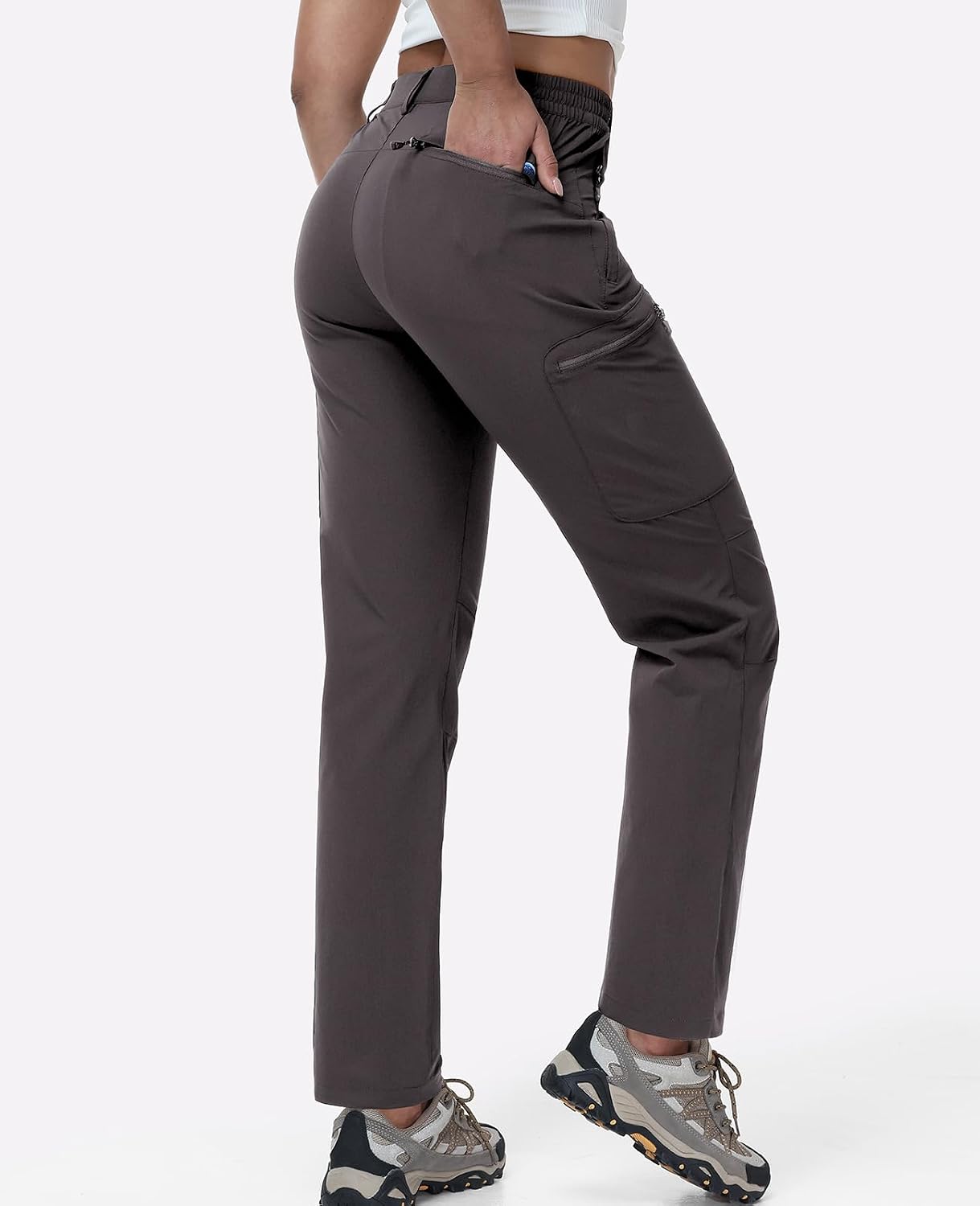 Haimont Women's Lightweight Hiking Cargo Pants with Zip Pockets