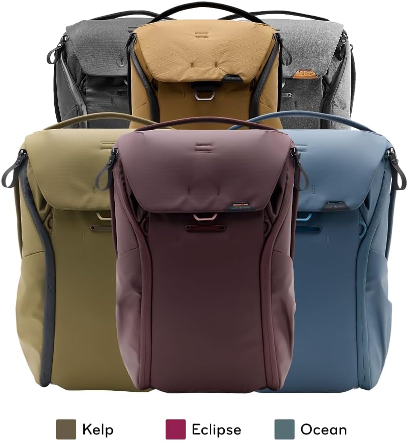 Peak Design Everyday Backpack 20L, Ocean, MagLatch Top, Dual Side Access, FlexFold Dividers, Fits 15" Laptop, For Camera Carry, Daily Commutes or Travel, Versatile Backpack for Men and Women