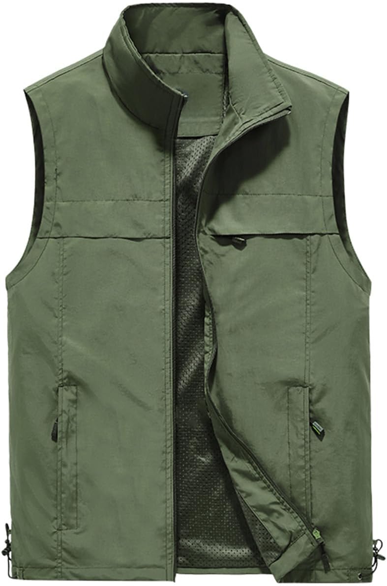Men's Fishing Vest Utility Casual Lightweight Outdoor Vest Work Fish Photo Travel Sleeveless Jackets Vest