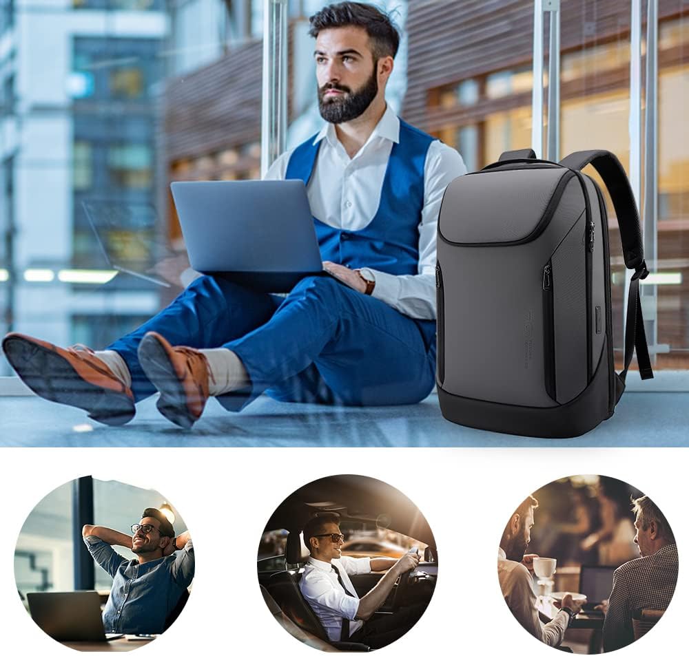 BANGE Business Smart Backpack Waterproof fit 15.6 Inch Laptop Backpack with USB Charging Port,Travel Durable Backpack