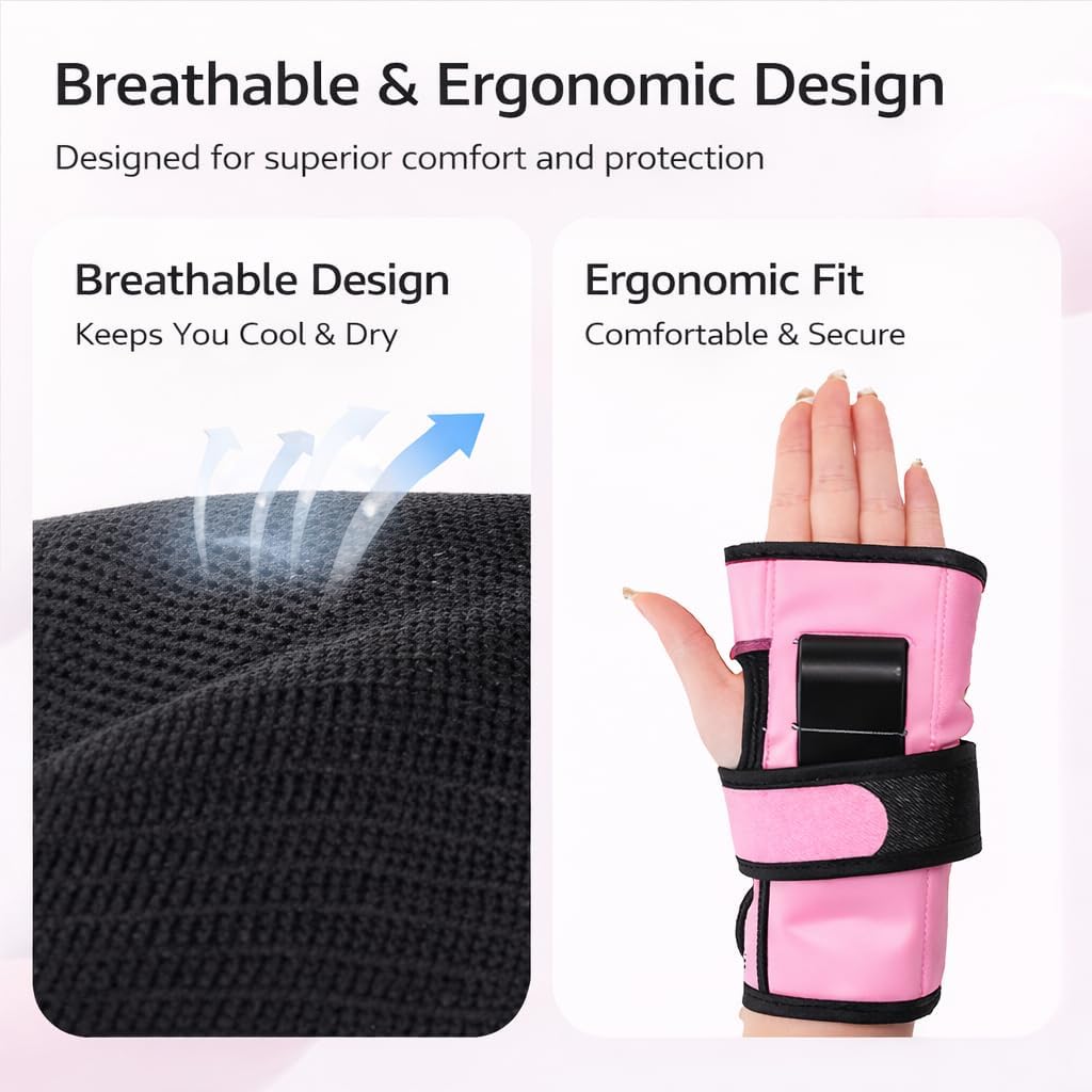 Knee and Elbow Pads Set for Women&Teens, Pink Skateboarding Protective Gear