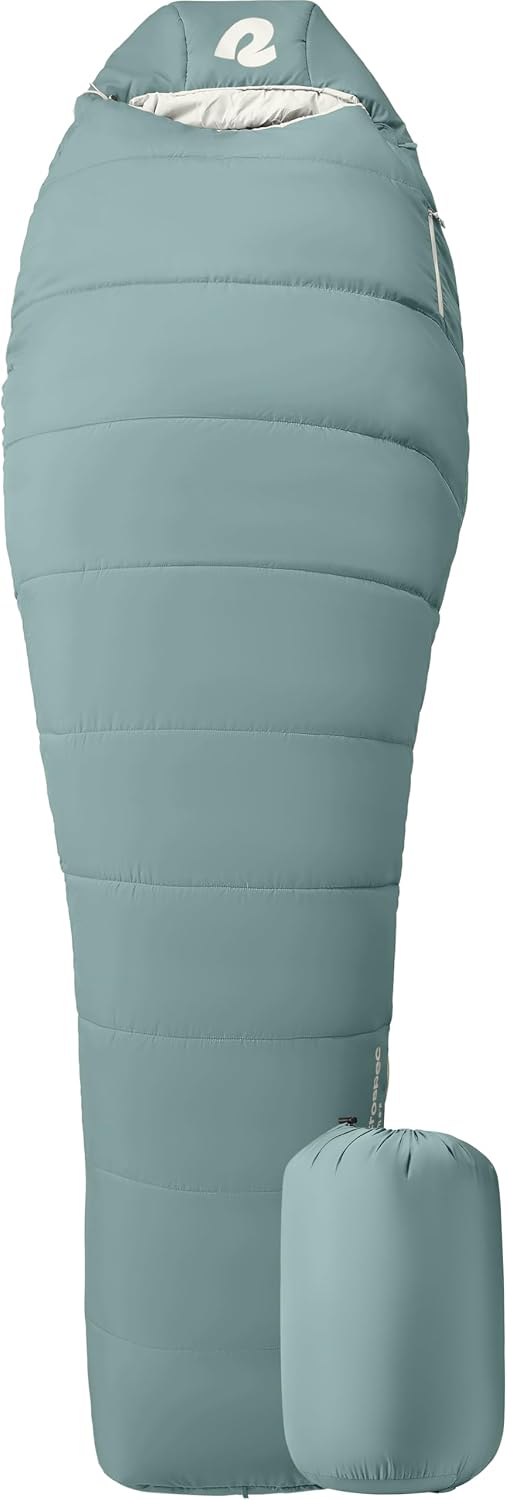 Retrospec Dream Mummy Sleeping Bag - 5, 15, & 30°F Cold Weather Camping & Travel Essential Gear with Water - Resistant Shell & Synthetic Fill - Zippered Pocket & Stuff Sack