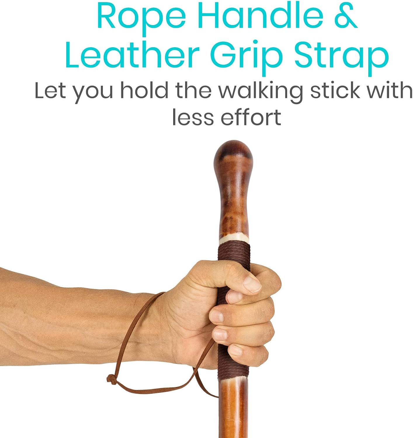 Vive Wooden Walking Stick - Willow Cane for Seniors Hiking & Balance
