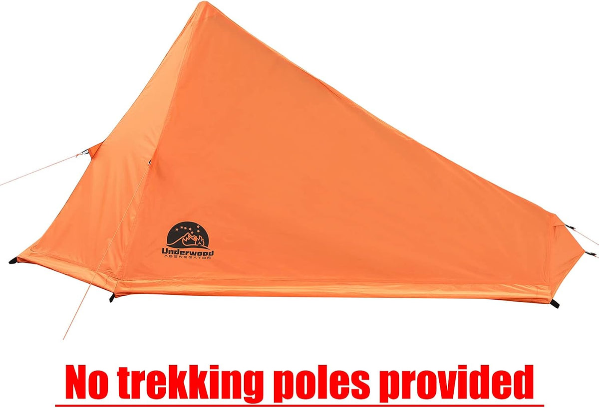 1 Person Trekking Pole Tent, Ultralight Backpacking Hiking Tent (NO Poles)